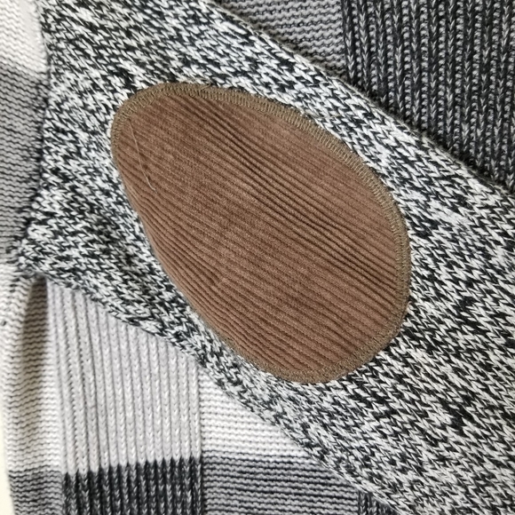 BDG gray buffalo plaid elbow patch long sleeve sweater tunic - Picture 7 of 11